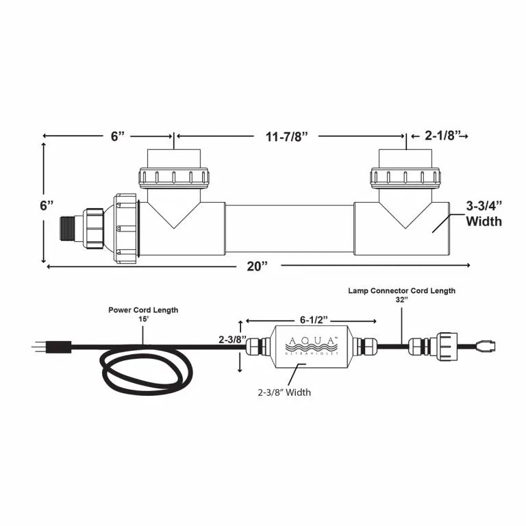 Aqua Ultraviolet Classic 25 Watt Black 3/4" UV Sterilizer